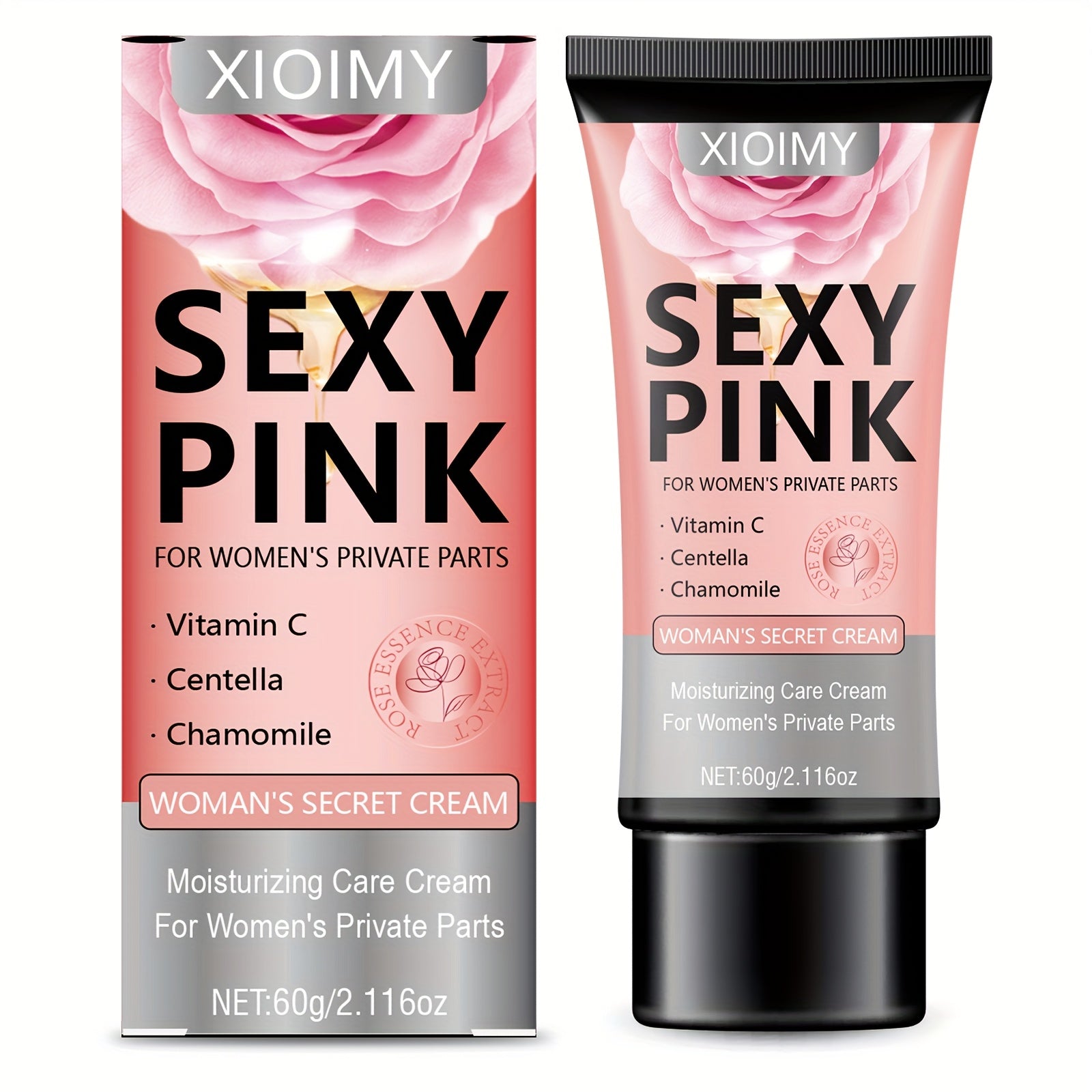 Deeply Hydrating Rose & Vitamin C Formula Pink Women's Private Part Moisturizing Cream