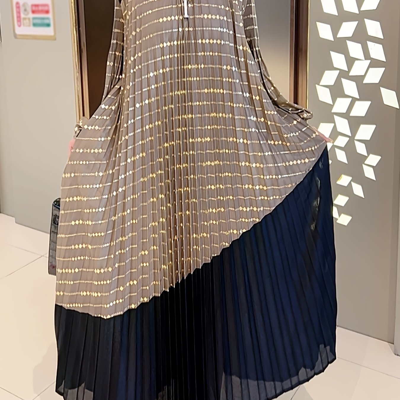 French-Style Pleated Dress, Loose Fit for Women