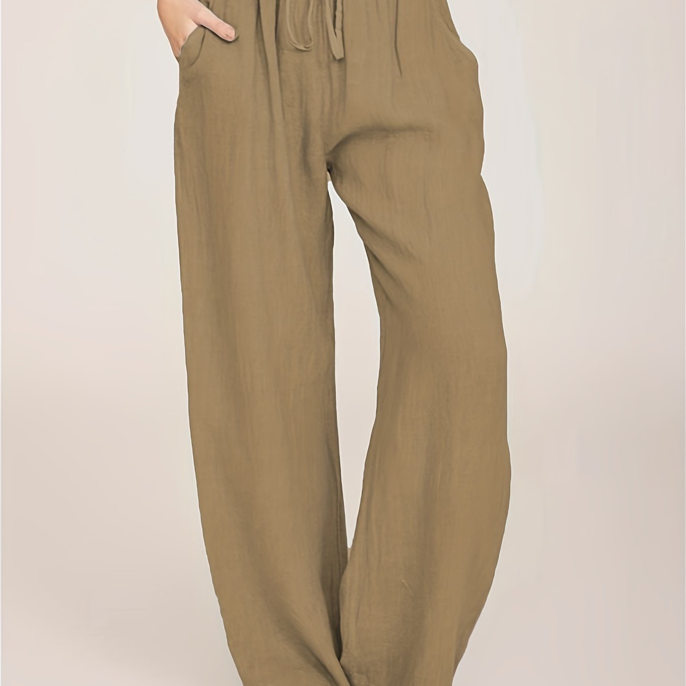 Drawstring Wide Leg Solid Loose Palazzo Pants