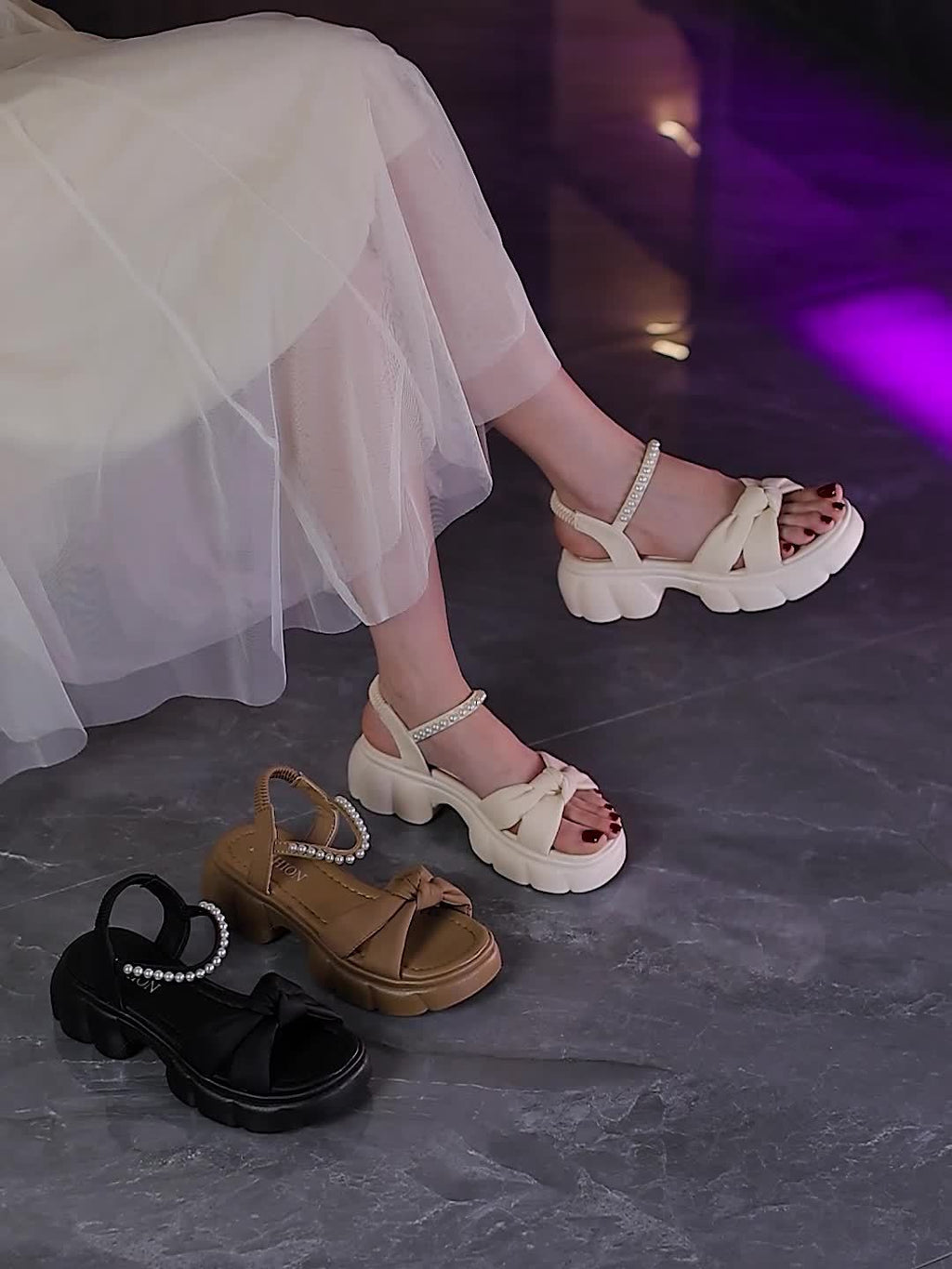 Women'S Retro Chic Summer Platform Sandals - Casual Open-Toe