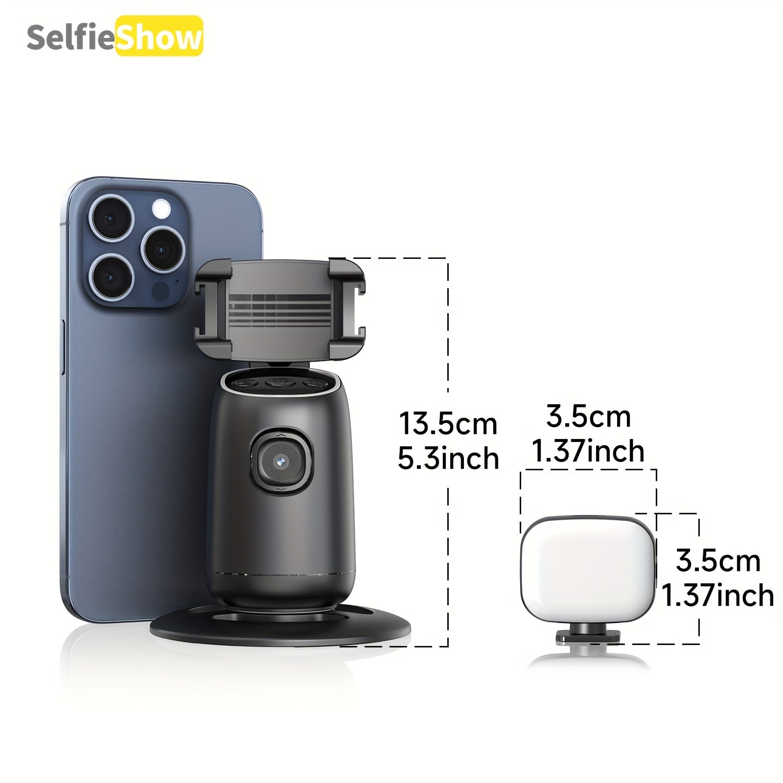 AI Intelligent Dual Cold Shoe Interface 360°Face Tracking Gimbal