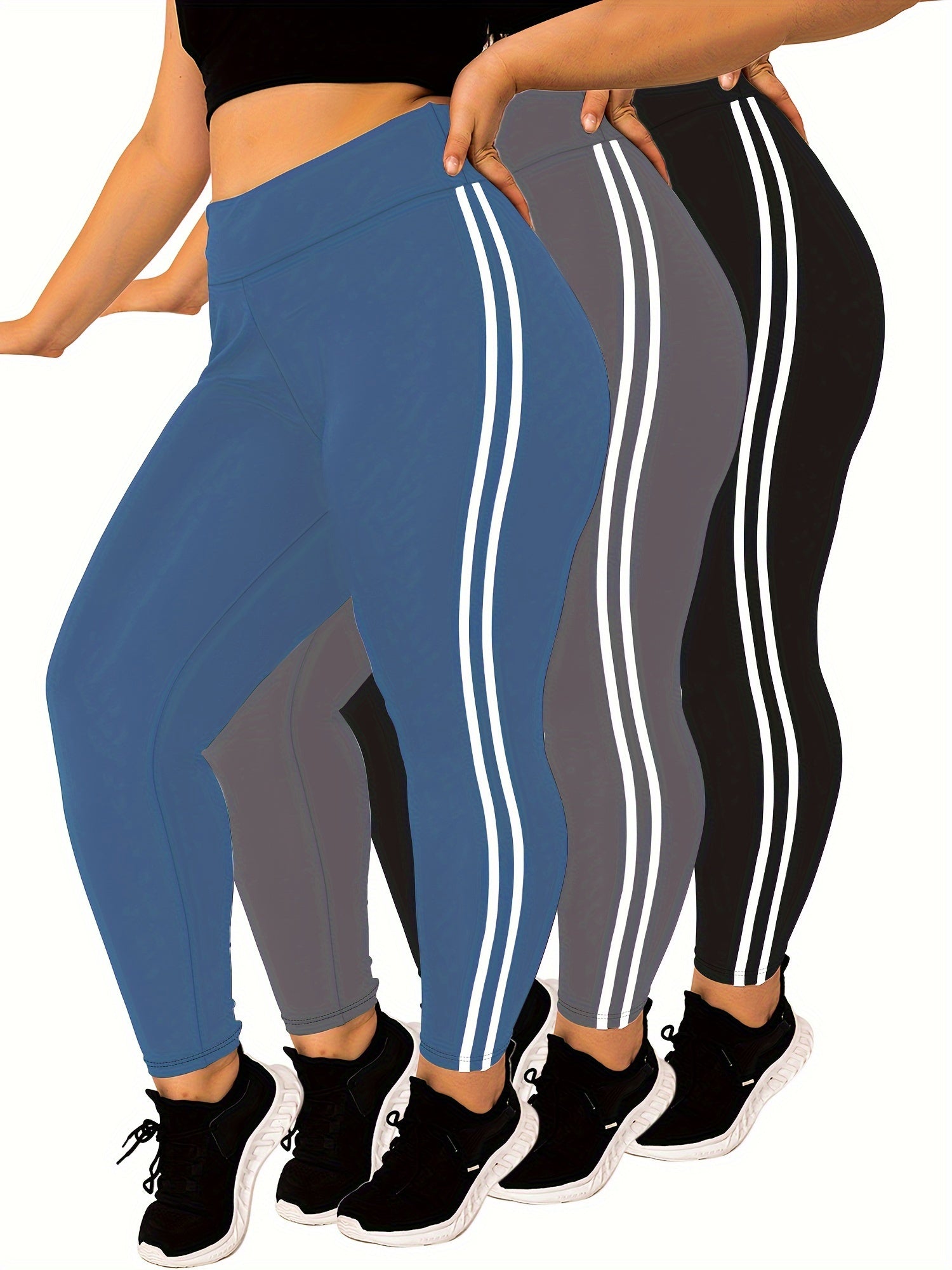 3-Pack Plus Size High Waist Skinny Leggings
