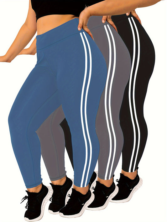 3-Pack Plus Size High Waist Skinny Leggings