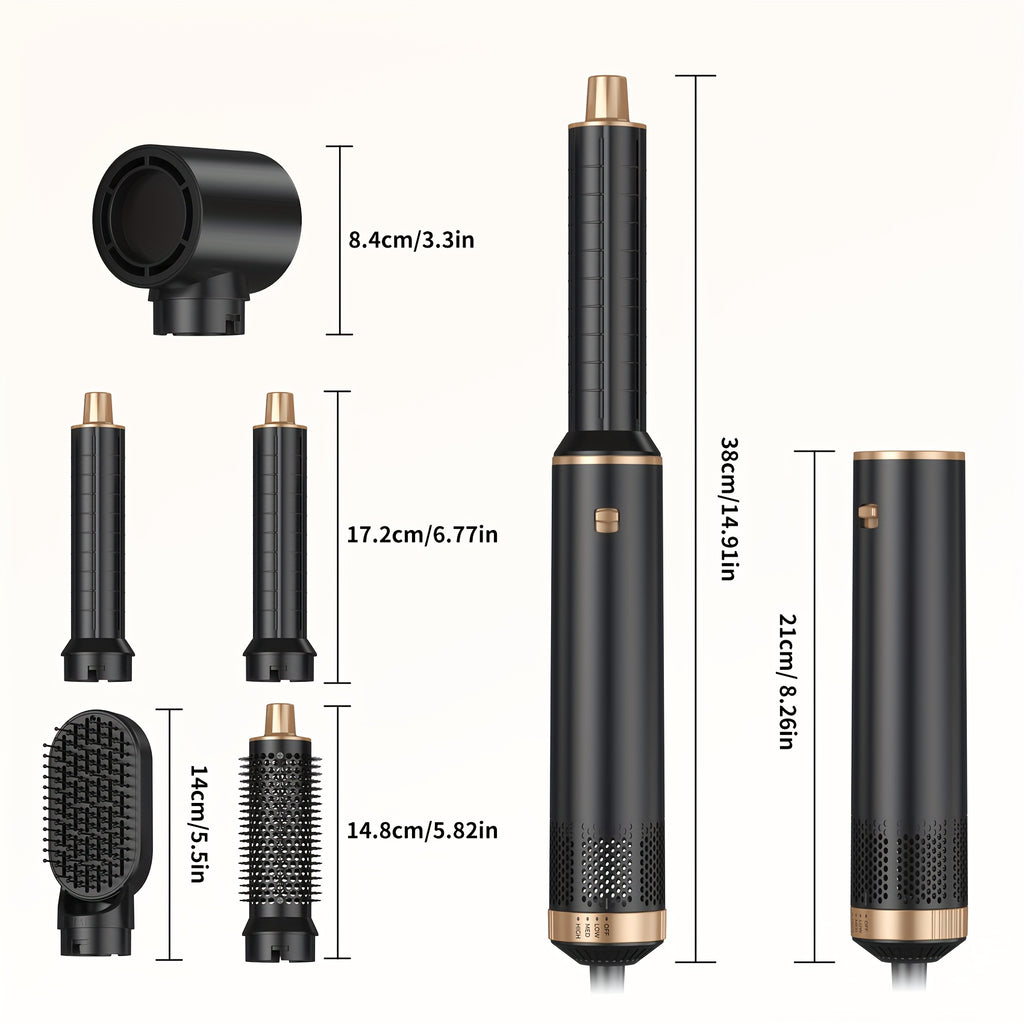 Professional 5-in-1 Hair Styler Hot Brush - All-in-One Straightener