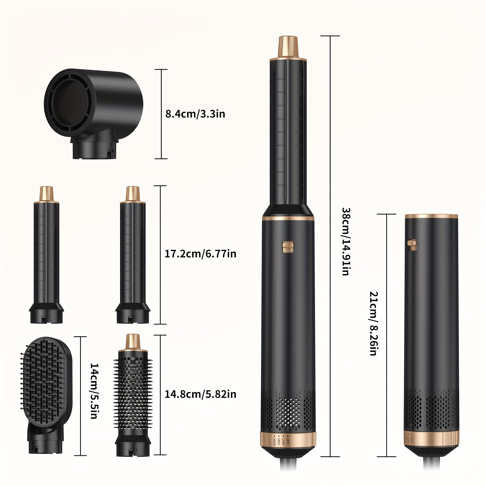 Professional 5-in-1 Hair Styler Hot Brush - All-in-One Straightener