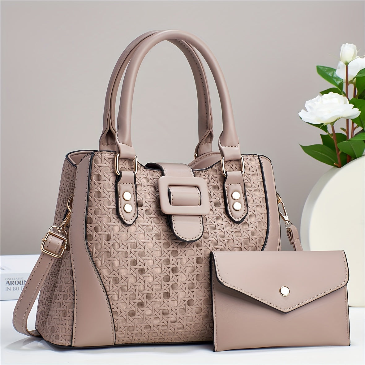 Two-Piece Set Fashion Plaid Shoulder Bag