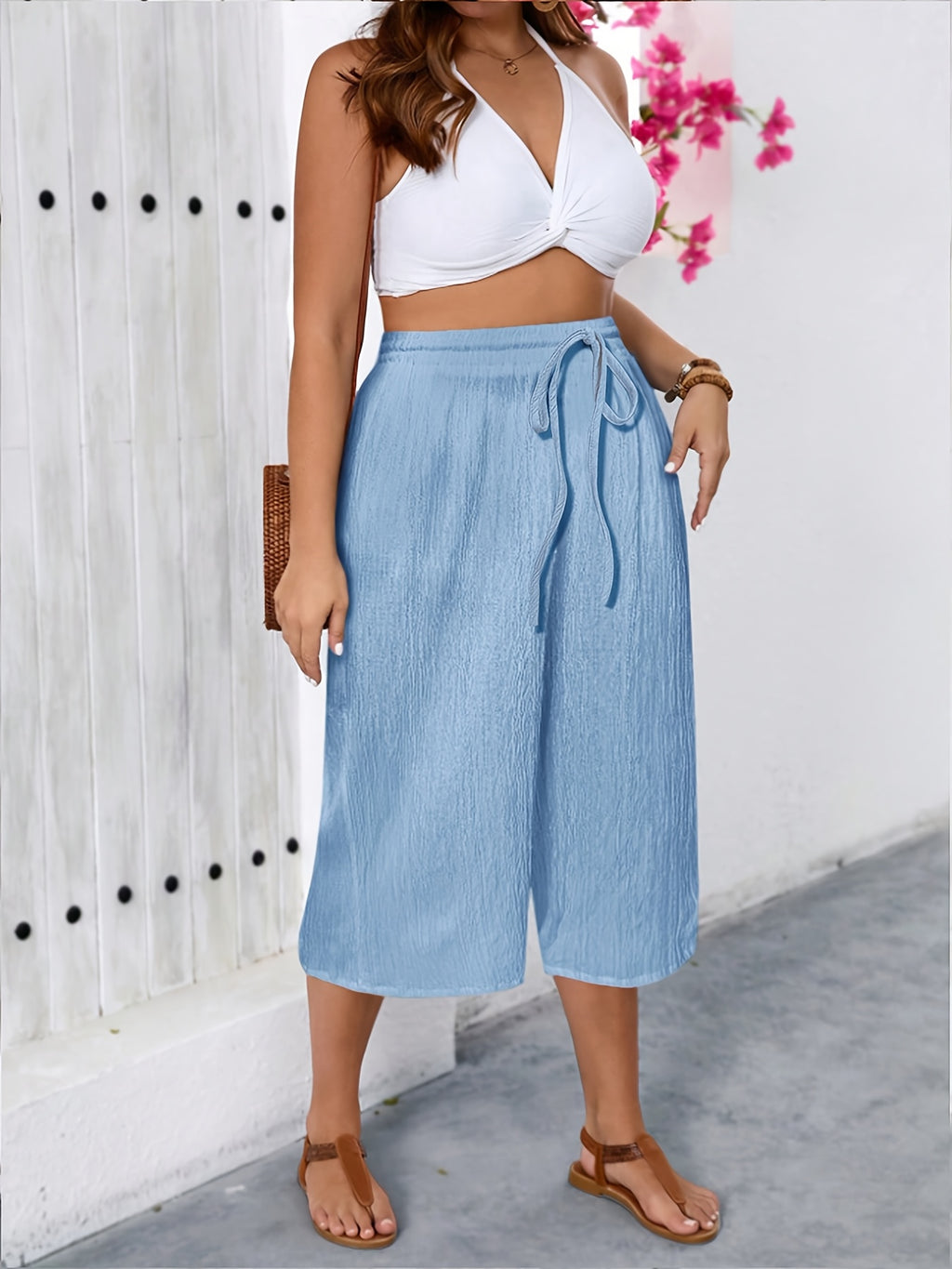 Plus Size Women's Wide Leg Pants