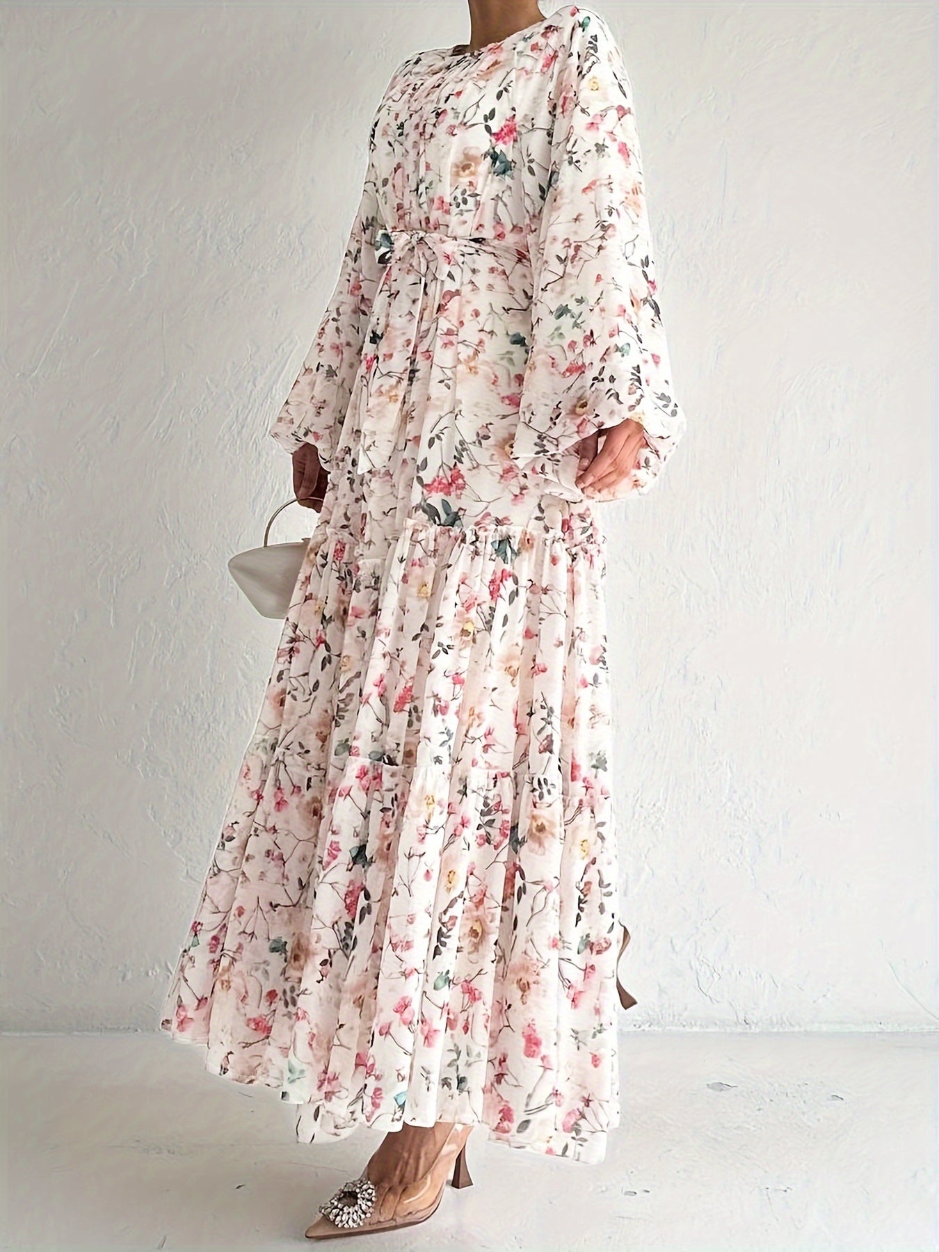Women's Floral Maxi Kaftan Dress