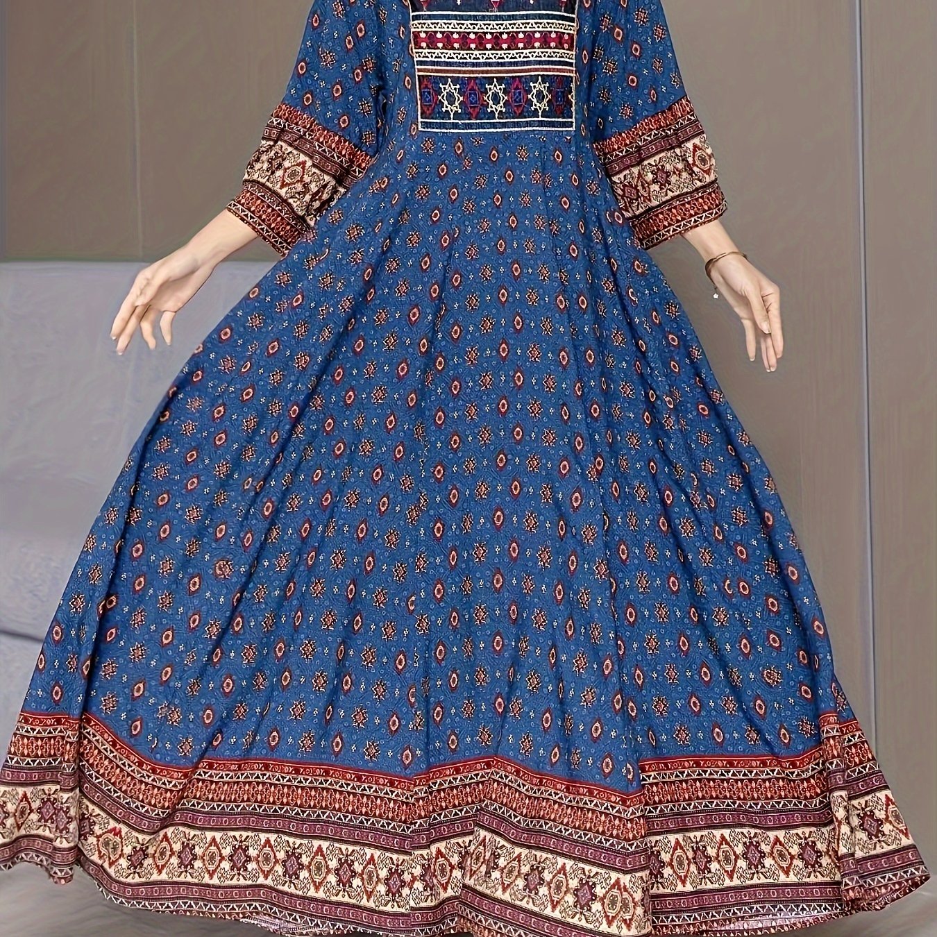 Elegant Maxi Dress - Romantic Long Sleeve Tunic for Women
