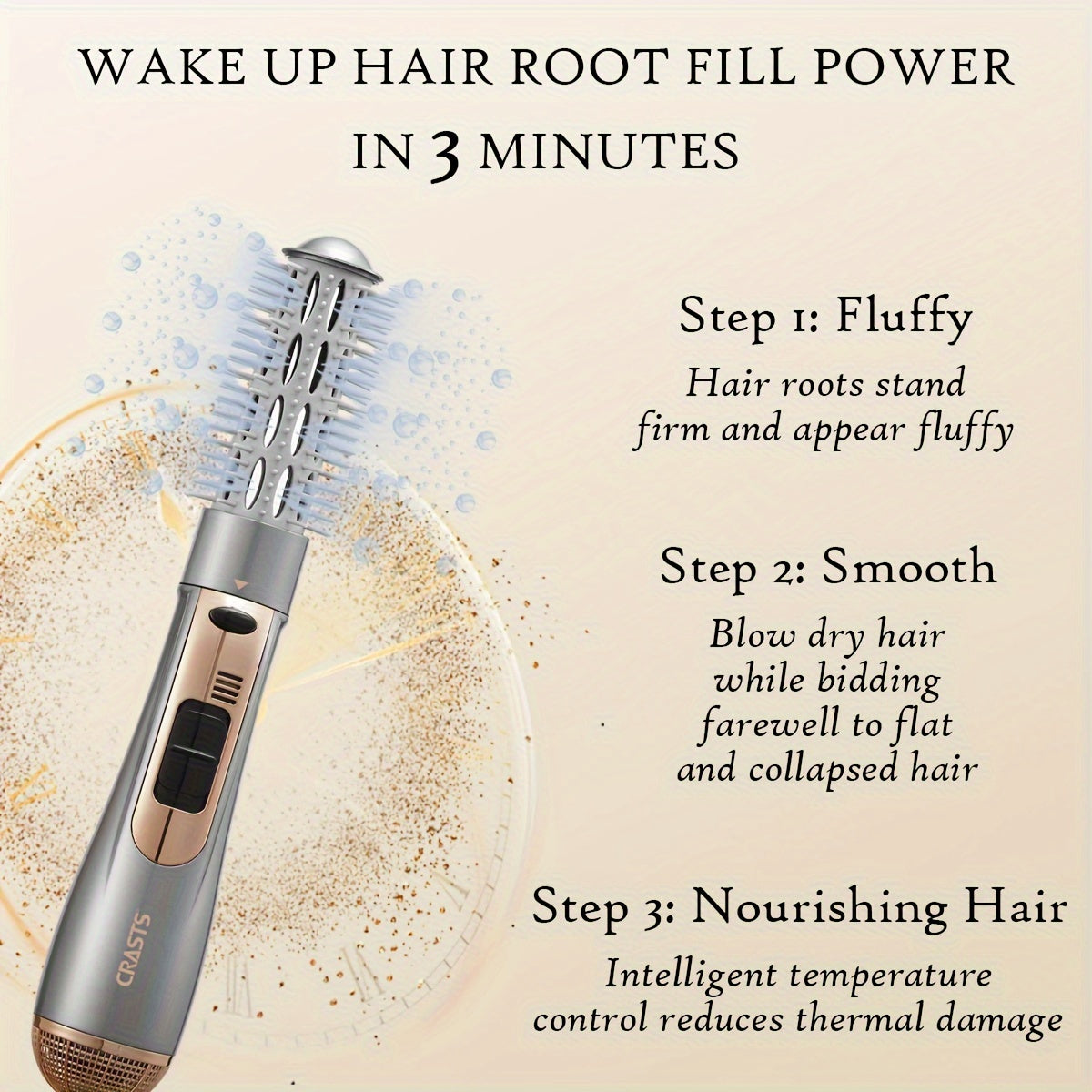 Electric Hair Dryer Brush 2-in-1 Dual-use Hair Straight Curling