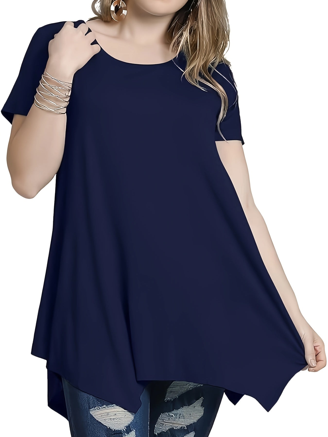 Women's Plus Size Elegant Short Sleeve T-Shirt