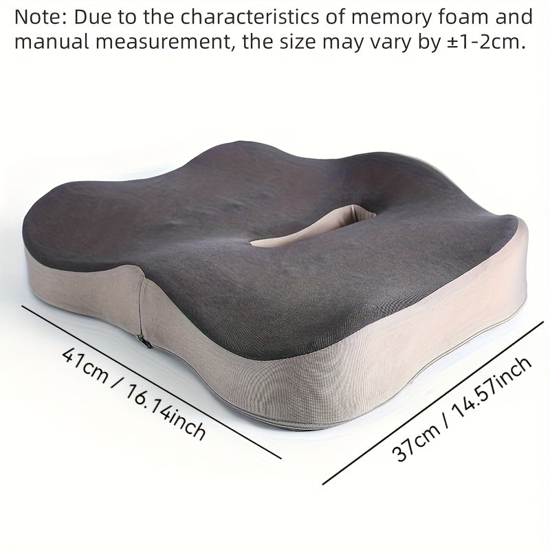 1pc Memory Foam Seat Cushion | Soft Support with Non-Slip Bottom