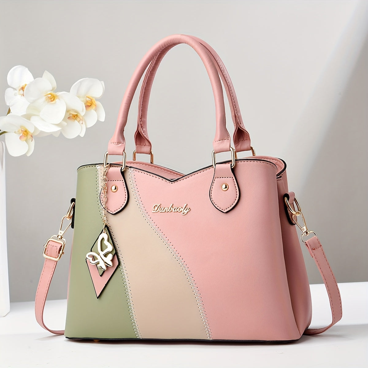 Casual Geometric Two-Tone Large Capacity Bag for Women