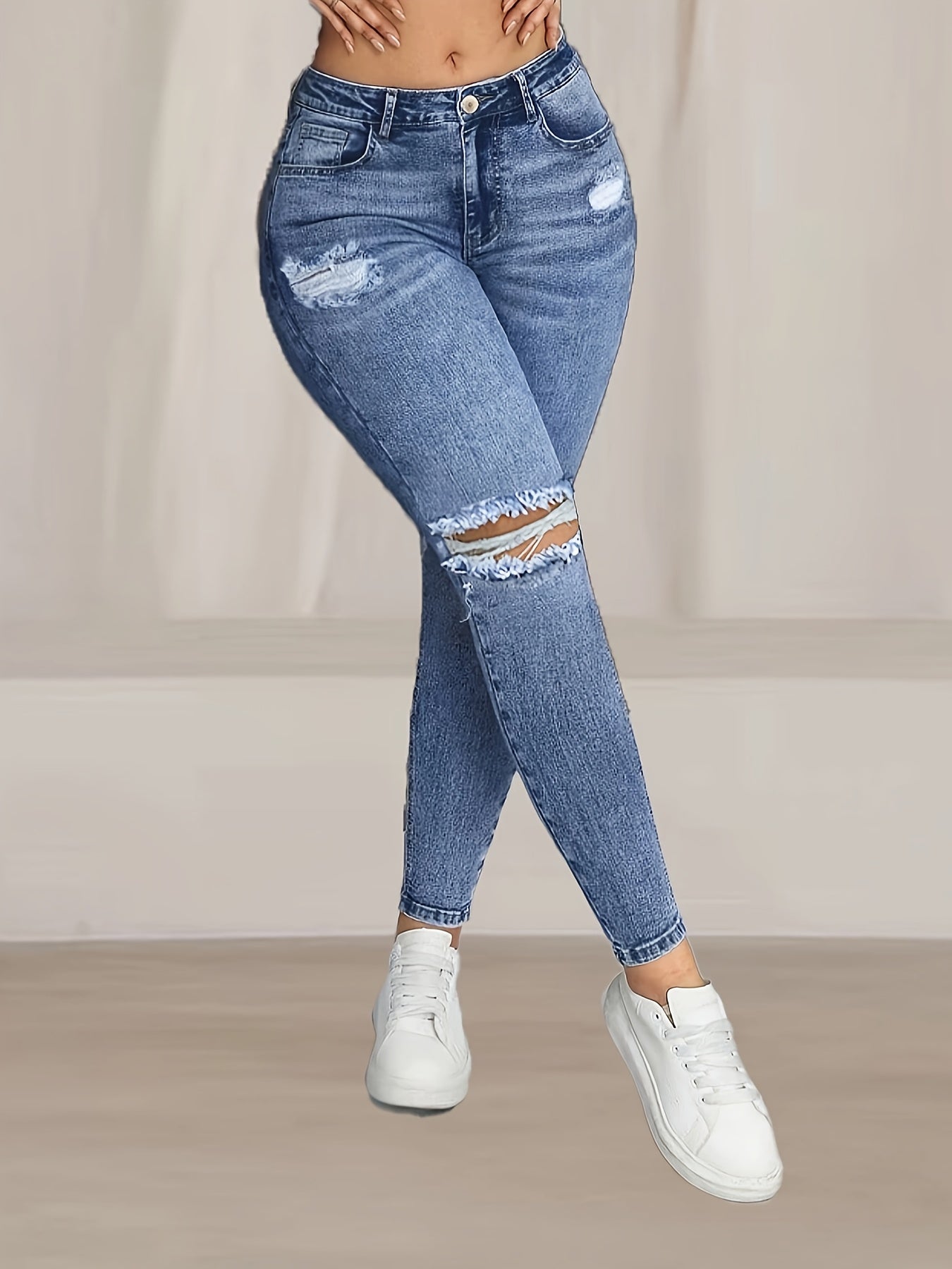 Elegant High Waist Skinny Jeans