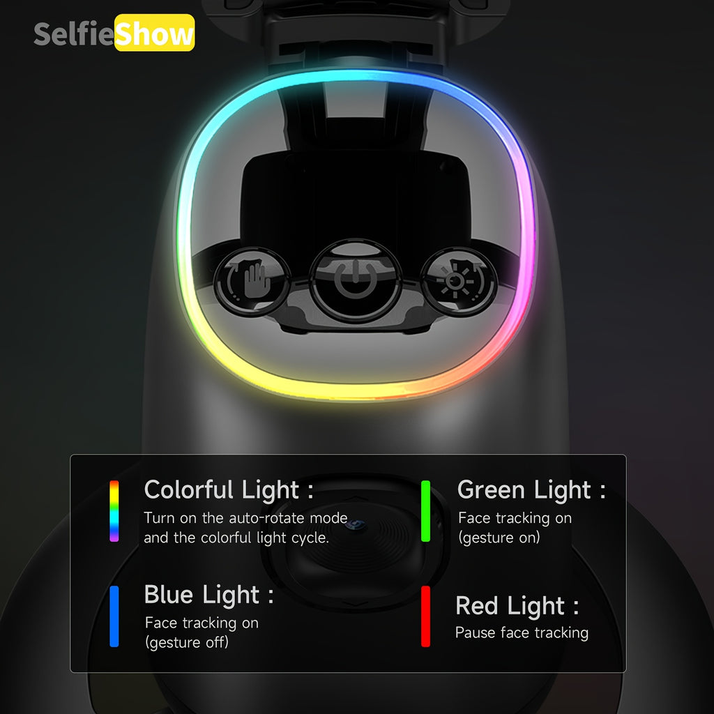 AI Intelligent Dual Cold Shoe Interface 360°Face Tracking Gimbal
