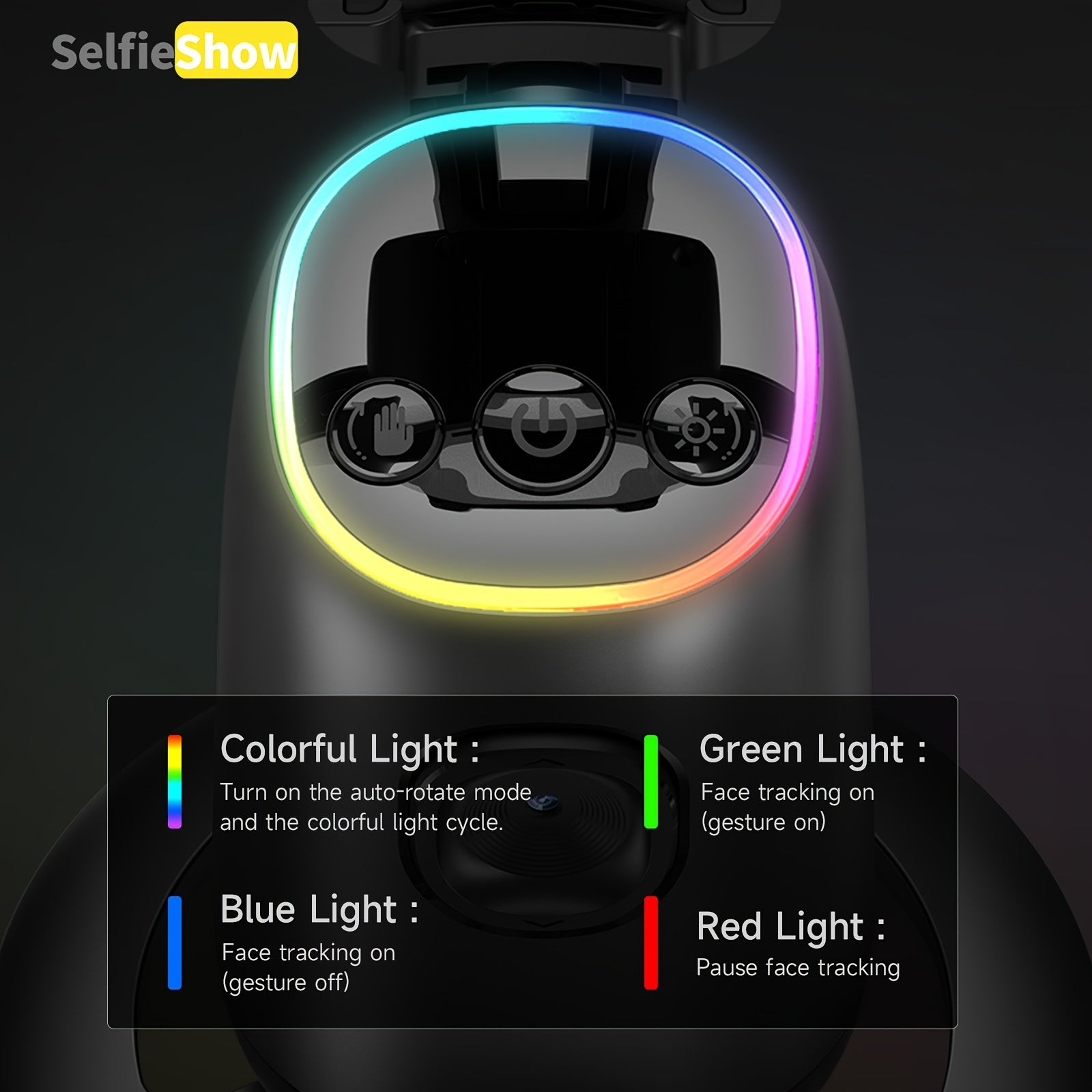 AI Intelligent Dual Cold Shoe Interface 360°Face Tracking Gimbal