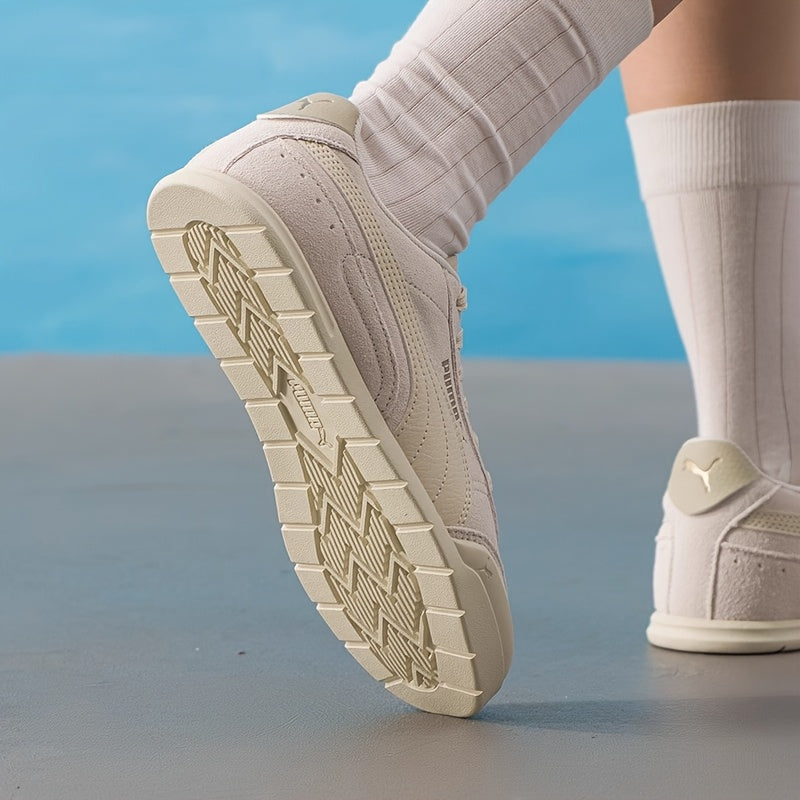 Women's Beige/P PUMA Super Turino Sneakers - Lightweight Cushioned Shoes with Synthetic Leather-like Upper