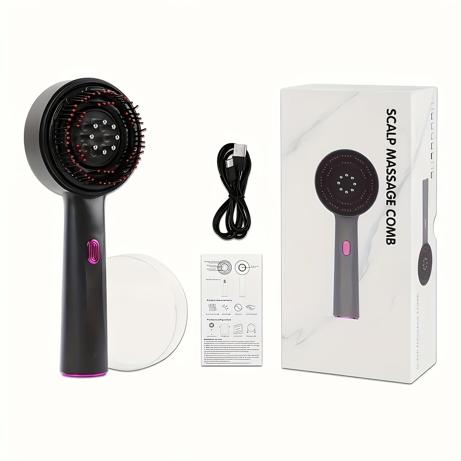 Electric Scalp Massaging Comb USB Rechargeable