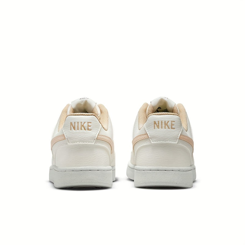 Nike Women's Air Cushion Sneakers - Lightweight All-Season Beige & White Low-Top Skate Shoes with Arch Support