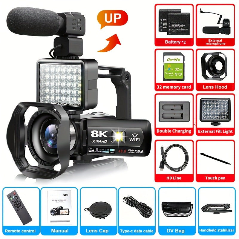 8K 15FPS Integrated Video Camera, 18x Digital Zoom, 64ppm, WiFi, Remote Control