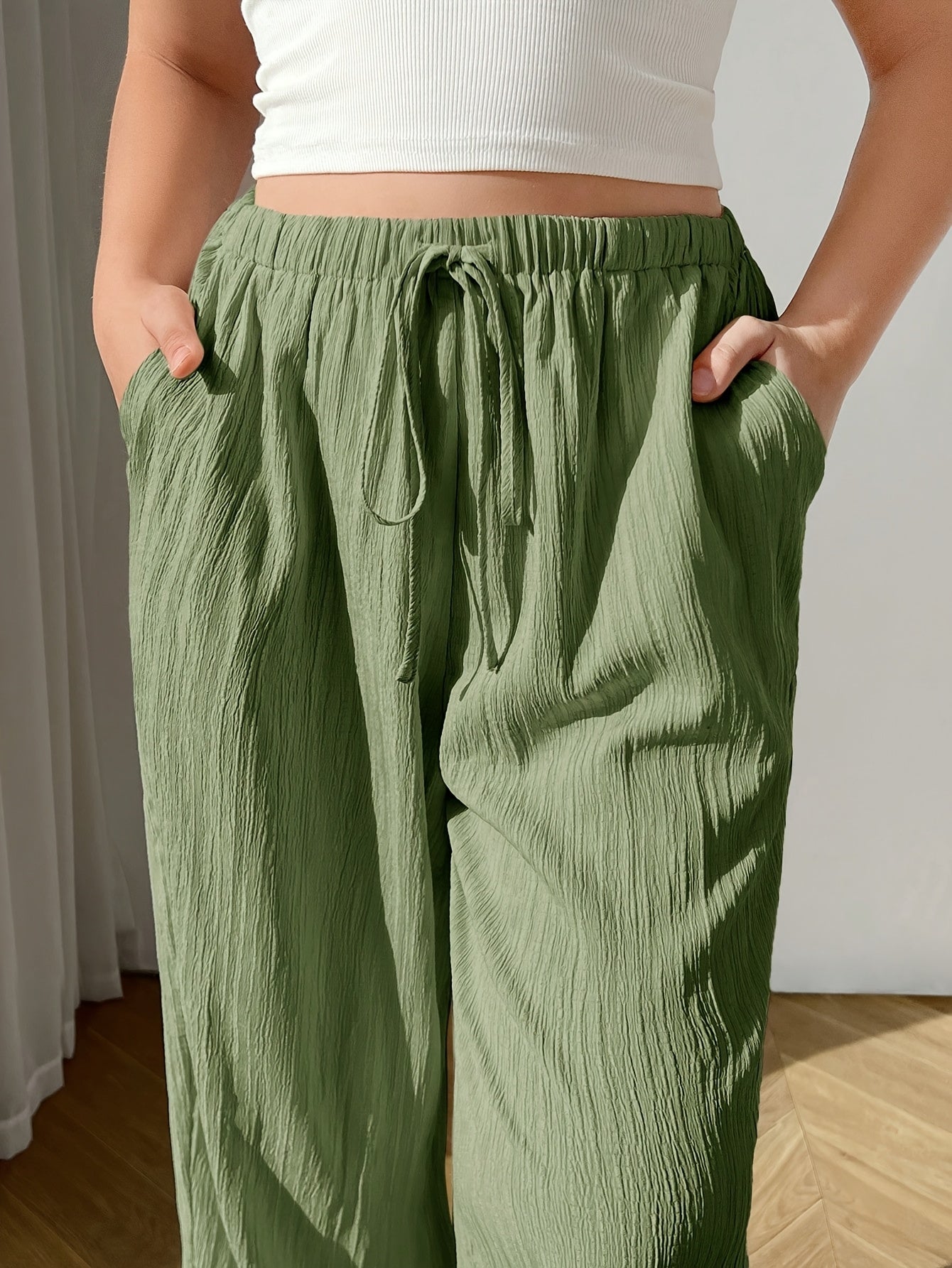 Plus Size Women's Casual Wide Leg Pants