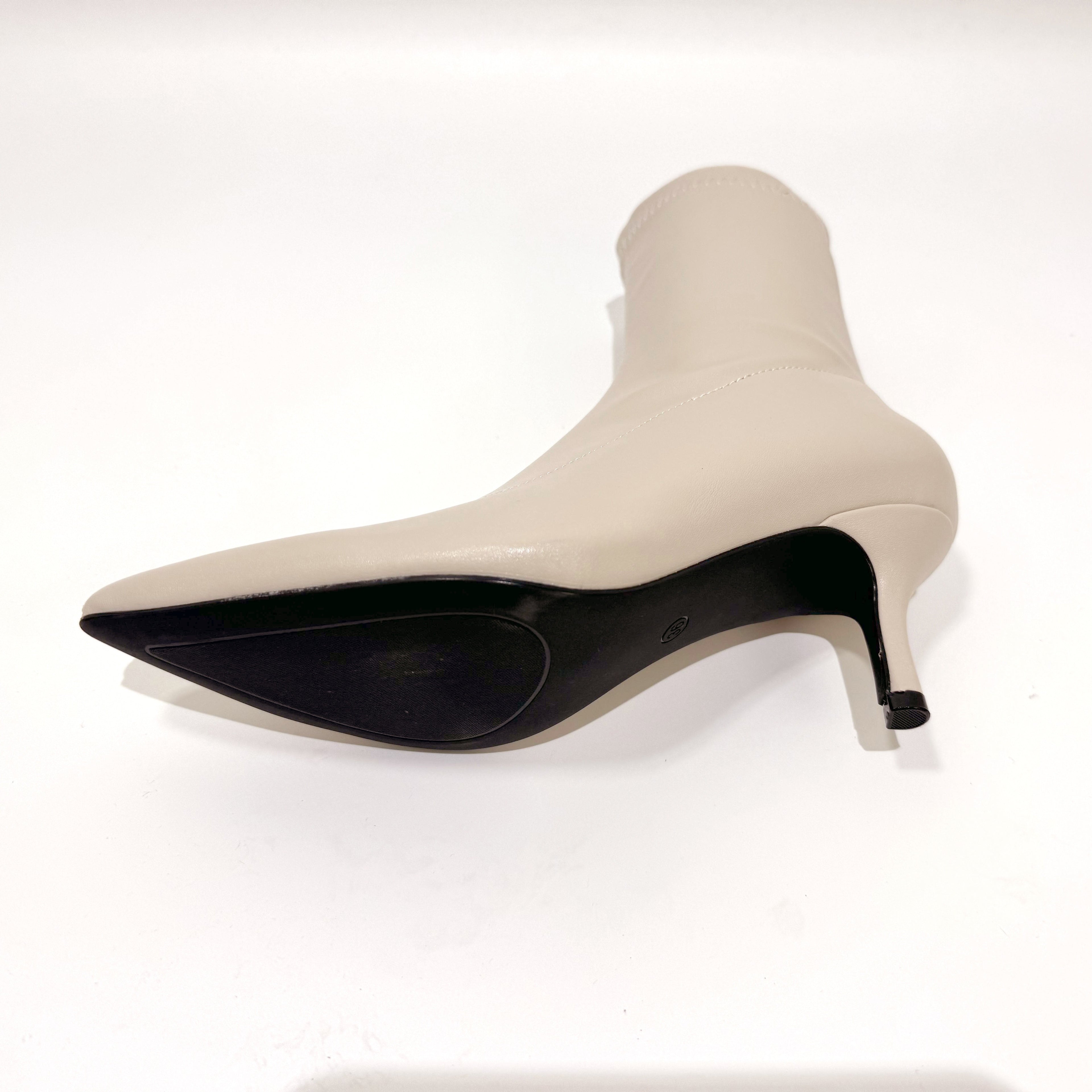Elegantly Chic Mid-Heel Stiletto Ankle Boots - Slip-On, Pointed Toe