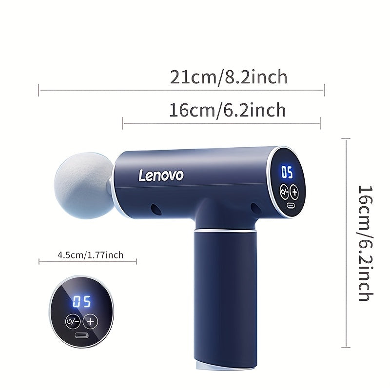 Lenovo Massage Device - Silent Percussion, 6 Attachments, USB Rechargeable