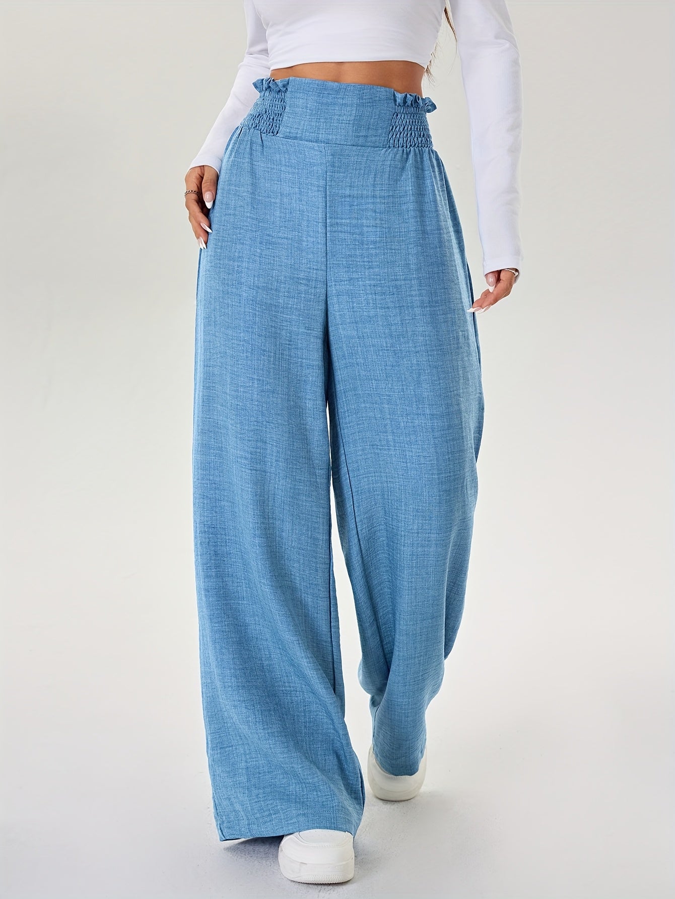 Women's Casual Denim Wide-Leg Pants