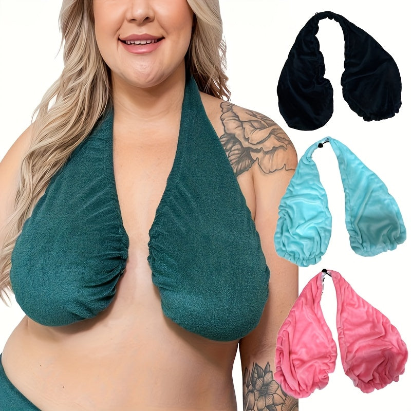 1pc Women's Halter Beach Towel - Soft Polyester Blend,
