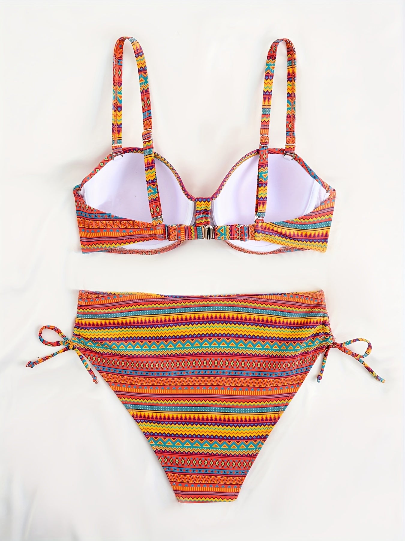 Swimsuit with Drawstring Design, Two-Piece Set for Women