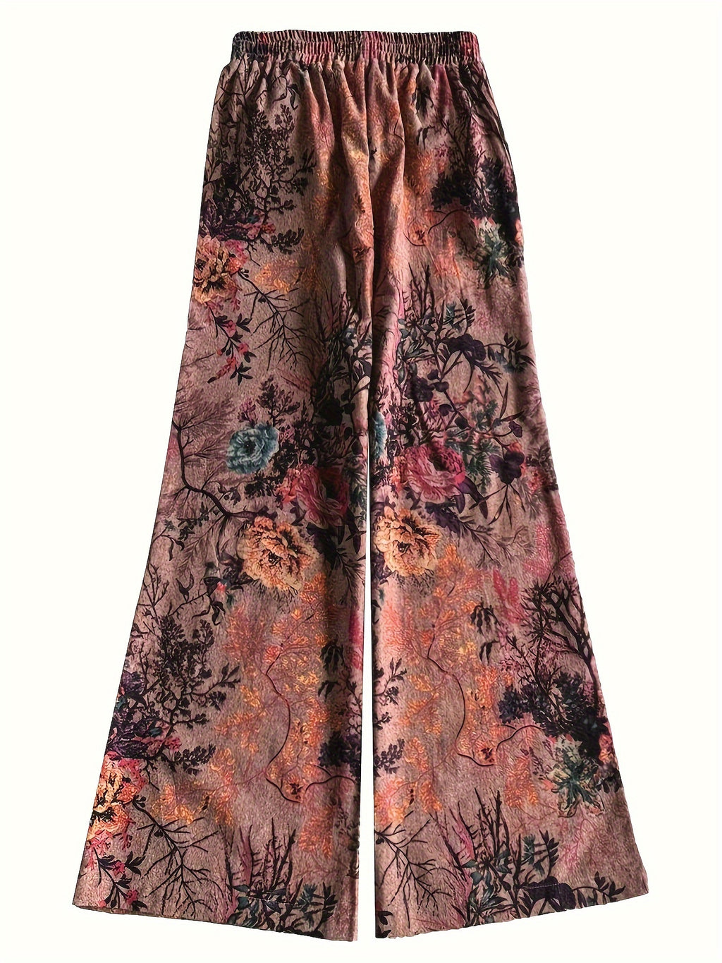 Women's Floral Print Cotton Wide Leg Pants