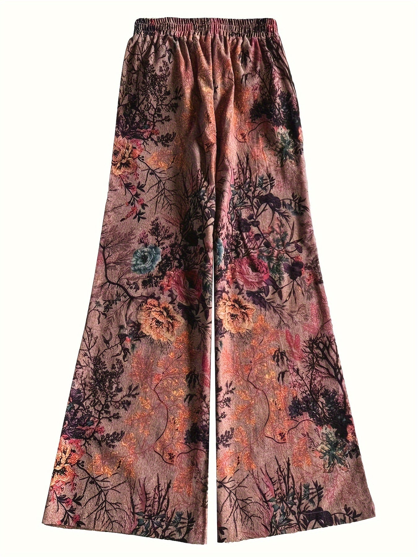 Women's Floral Print Cotton Wide Leg Pants