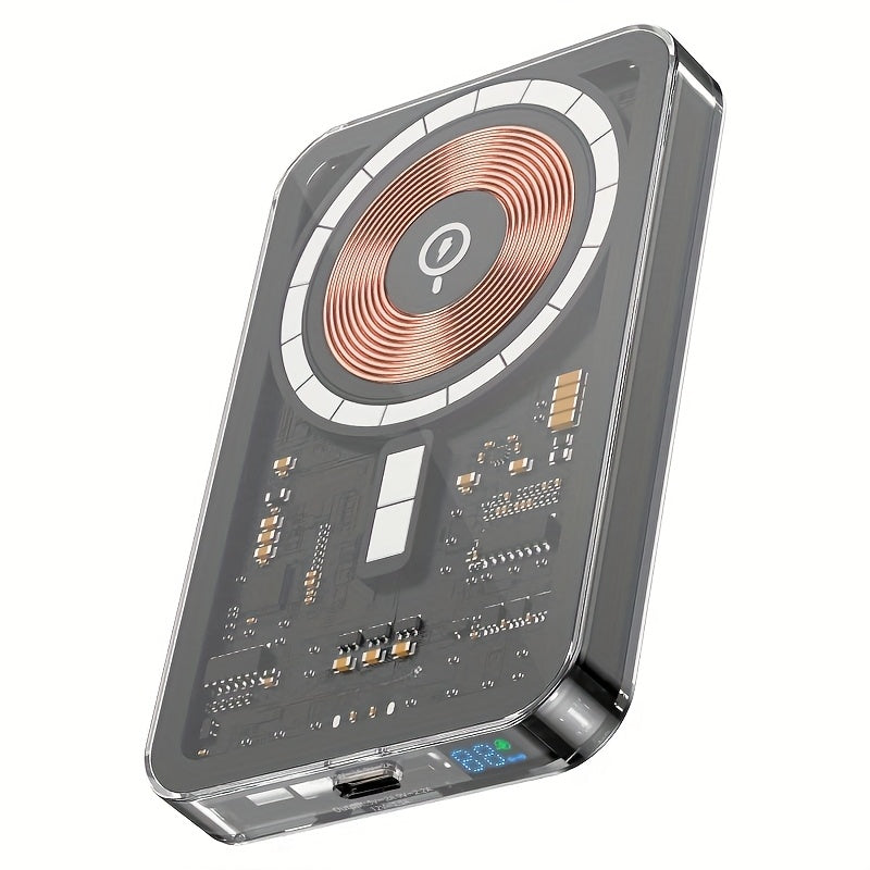 Crystal Wireless Charging Power Bank, With A Capacity Of 5000mAh
