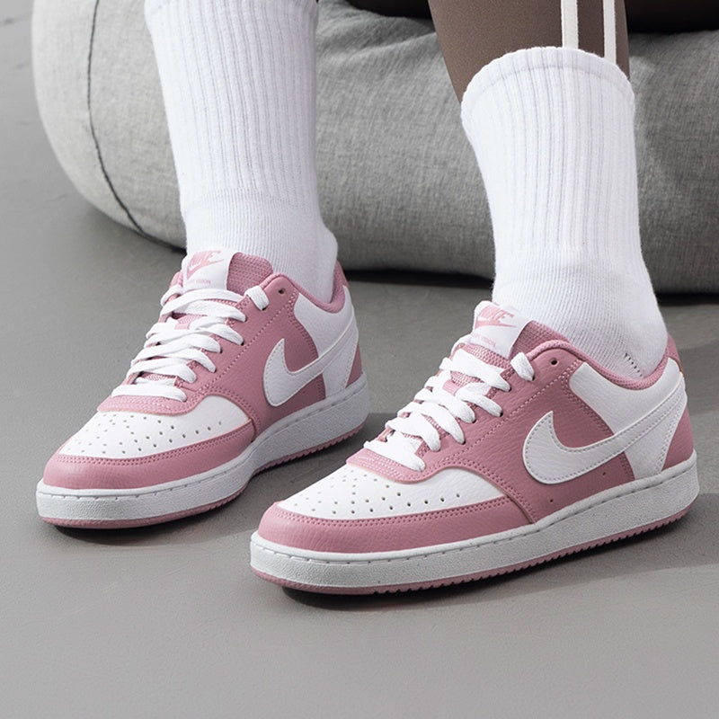 Nike Women's Sneakers - Lightweight Cushioned Air Cushioning, Pastel Pink & White Low-Top Shoes with Arch Support
