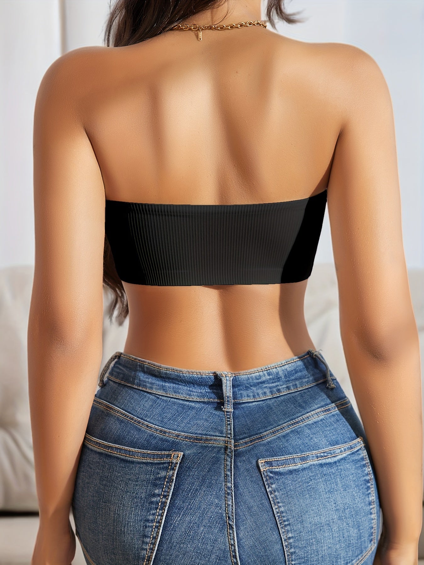 Sleek Comfortable Bodysuit - European And American Simple Wave Edge Front Buckle Anti-Fall - Sexy