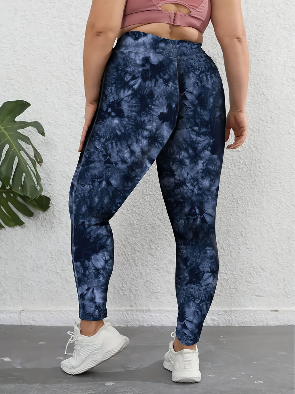 1pc Women's Plus Size High Waist Skinny Leggings