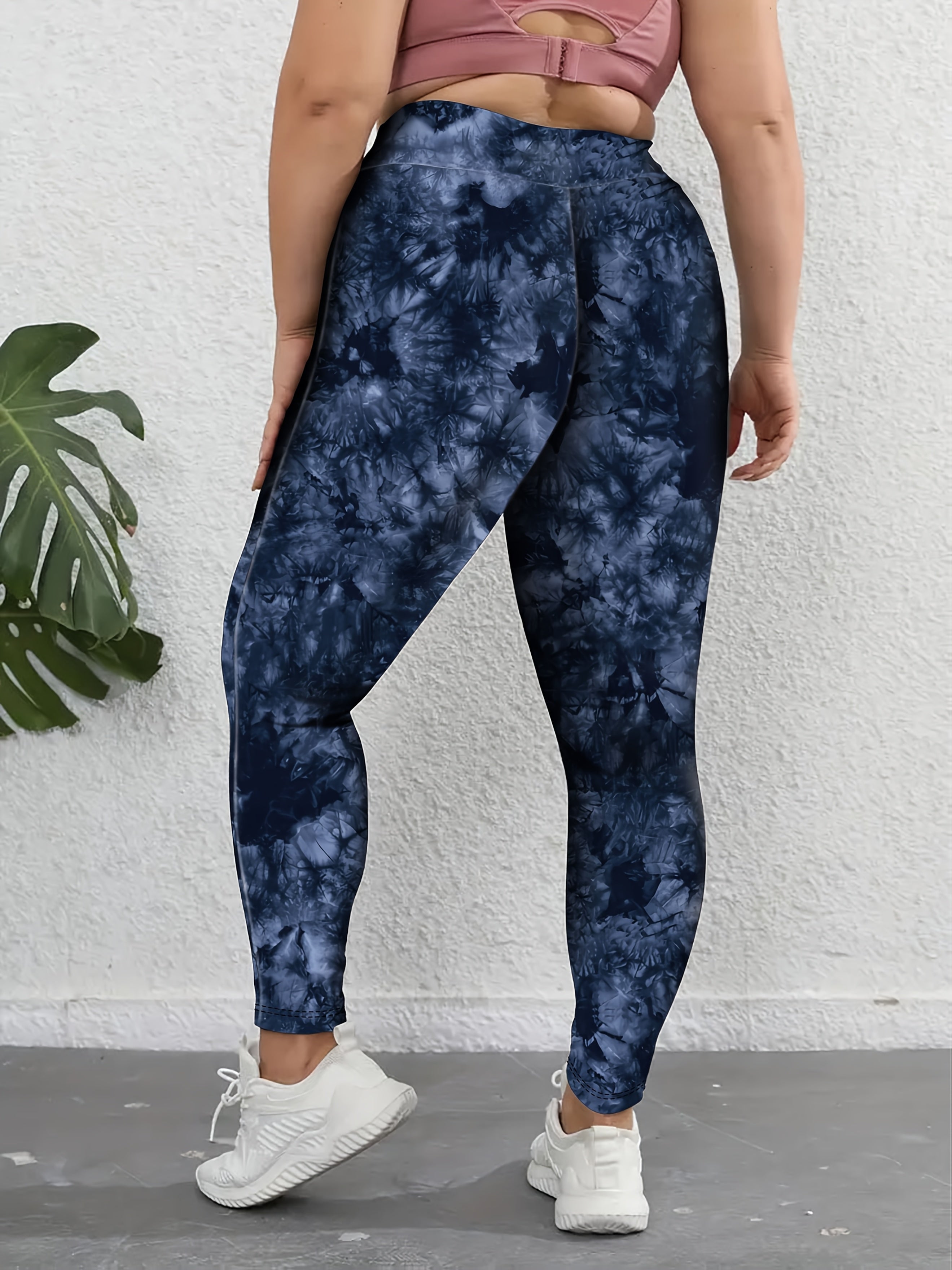 1pc Women's Plus Size High Waist Skinny Leggings