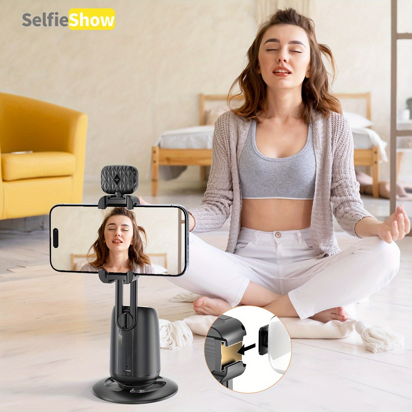 AI Intelligent Dual Cold Shoe Interface 360°Face Tracking Gimbal
