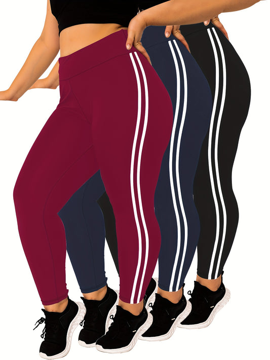 3-Pack Plus Size High Waist Skinny Leggings