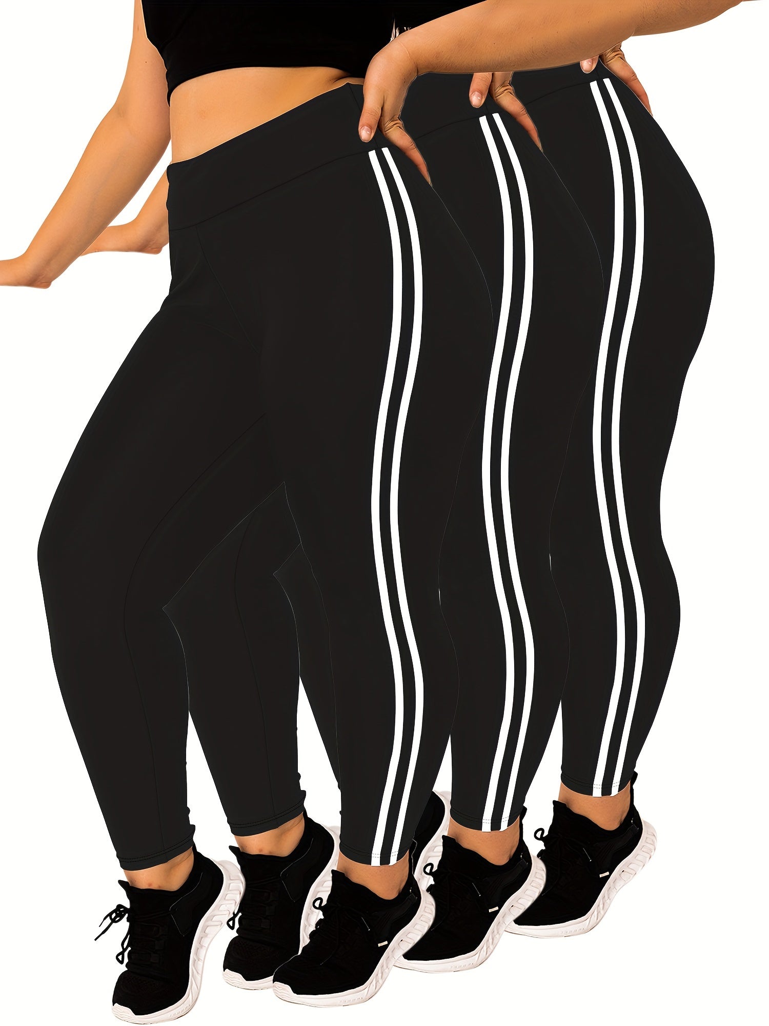 3-Pack Plus Size High Waist Skinny Leggings