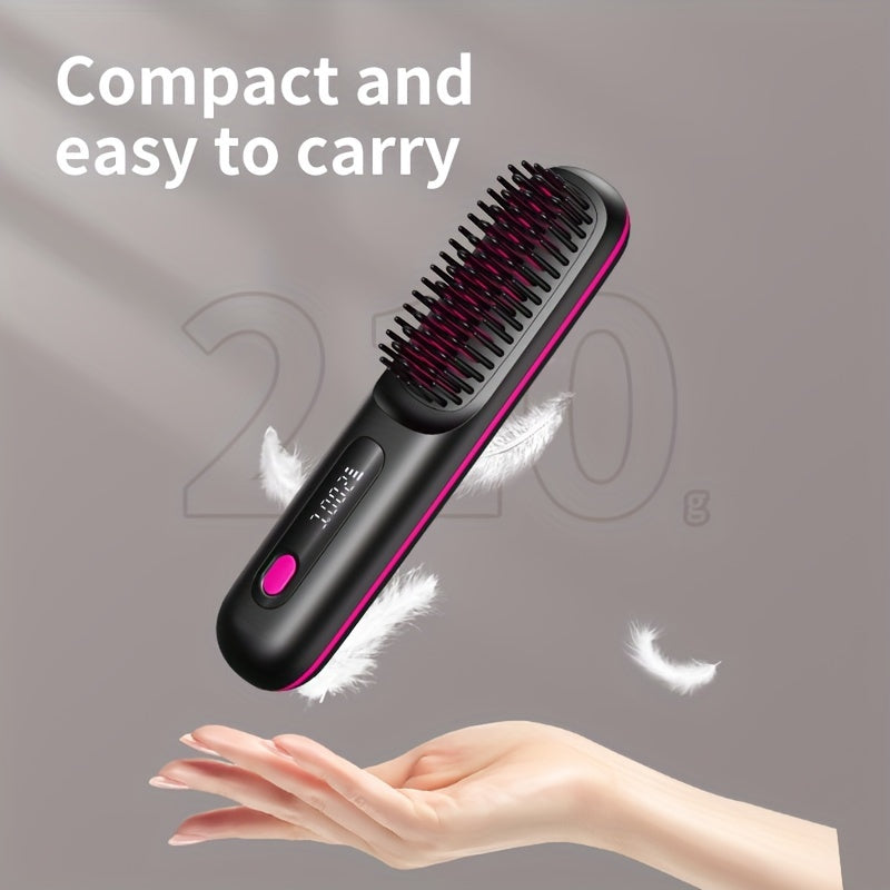 Portable cordless straight hair comb, rapid heating