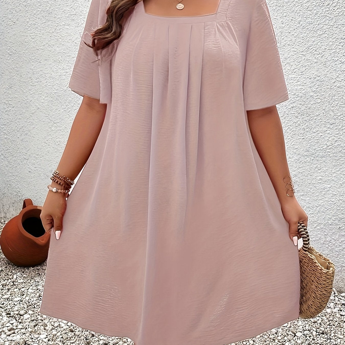 Elegant Square Neck Dress for Women