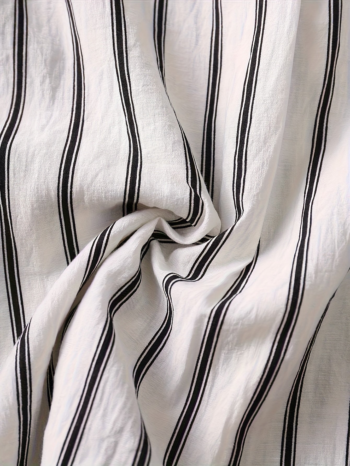 Women's Casual Business V-Neck Button-Up Shirt - Short Sleeve Striped Blouse with Chest Pocket