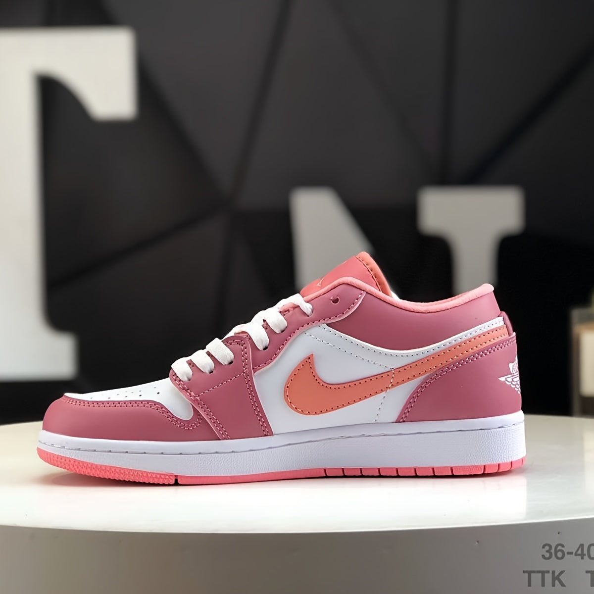 Nike Air Jordan 1 Low Women Casual Shoes, Pink Color Low-Top Thick Sole Skate Shoes