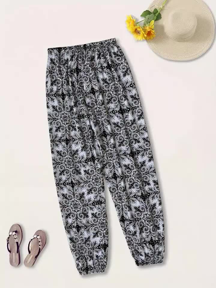 Women's Plus Size Bohemian Print Joggers Pant