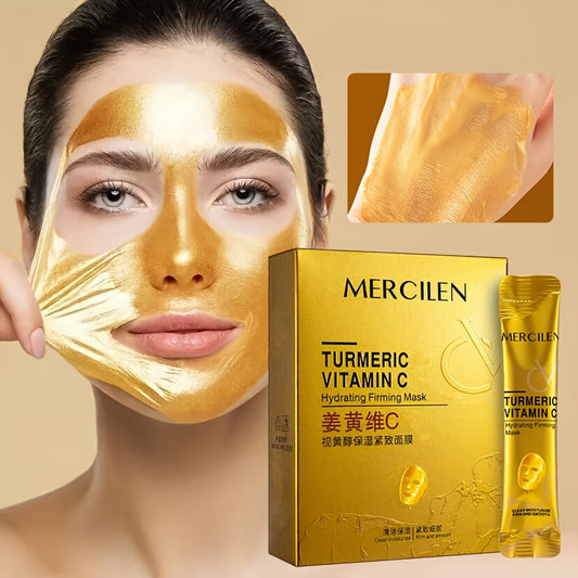 Turmeric Vitamin C retinol Moisturizing and firming Mask 6g*10 pack, containing collagen, vitamin E, niacinamide and plant squalane, deep