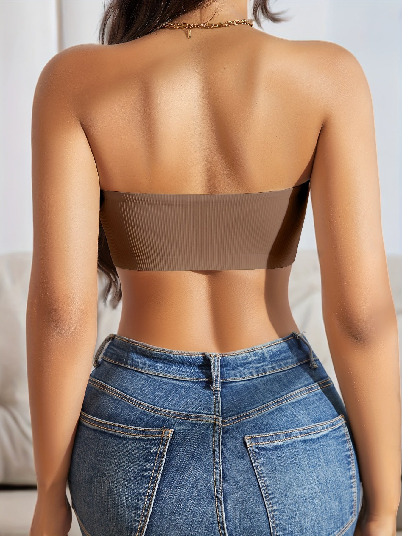 Sleek Comfortable Bodysuit - European And American Simple Wave Edge Front Buckle Anti-Fall - Sexy