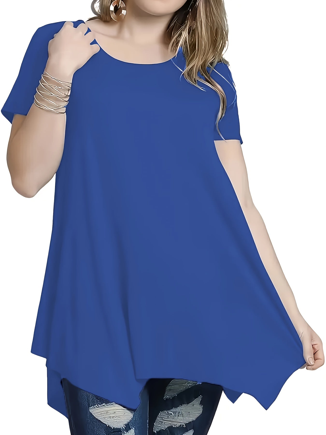 Women's Plus Size Elegant Short Sleeve T-Shirt