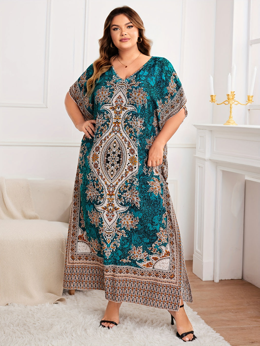 Plus Size Women's Bohemian Vacation Dress