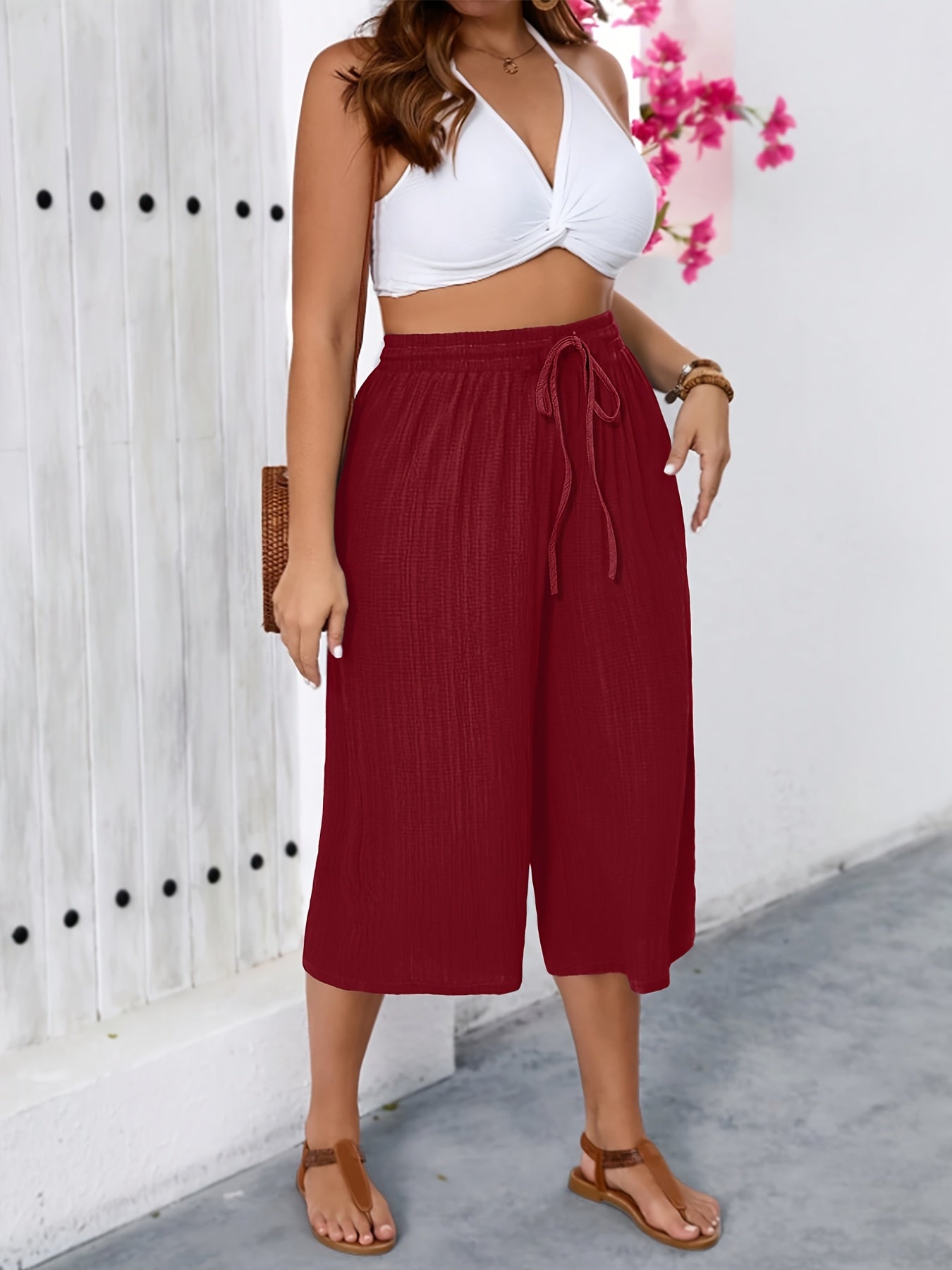 Plus Size Women's Wide Leg Pants